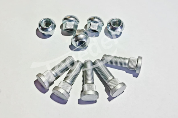 Bolzen 5x Riffelradbolzen M12x1,5 Riffel, 14,6mm zB. für Peitz Bremstrommel